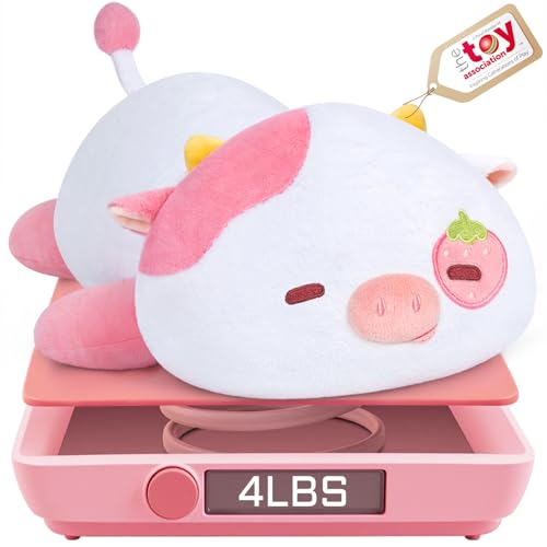 Mewaii Niedliches Erdbeer Kuh Plüsch Kawaii Plüschtiere Kuh Stofftiere Squishy Plüschtiere für Unisex Frauen und Männer(58 cm) von Mewaii