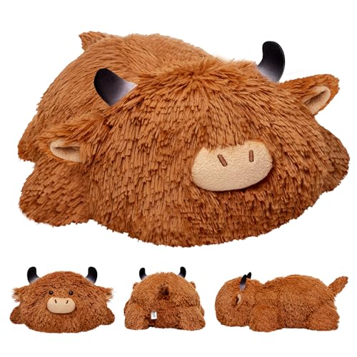 Mewaii Niedliches Hochlandkuh Plüsch Kawaii Plüschtiere Kuh Stofftiere Squishy Plüschtiere für Unisex Frauen und Männer(58 cm) von Mewaii