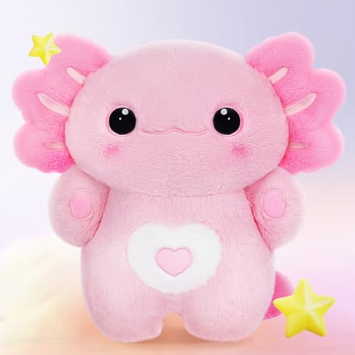 Mewaii Plüschtier 45 cm Kawaii Kuscheltier Axolotl Plush, Salamander Cute Plushies Stofftier Plüsch Kissen Spielzeug Geschenk für Kinder über 3 Jahren von Mewaii