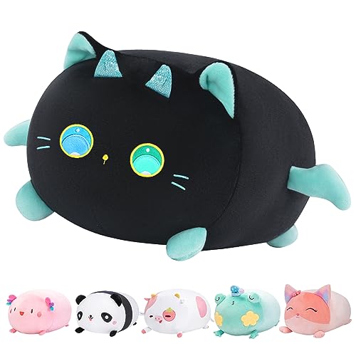 Mewaii Plüschtier Stofftiere Kawaii Katze Plüsch Kissen Große Augen Katze für Kinder Ausgestopftes Kuscheltiere Tier Geschenk Plüschkissen über 3 Jahren(20 cm) von Mewaii