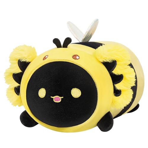 Mewaii Plüschtier Stofftiere Kawaii Schwarzer Axolotl mit Bienenkopf Plüsch Kissen für Kinder Ausgestopftes Kuscheltiere Tier Geschenk Plüschkissen über 3 Jahren(20 cm) von Mewaii