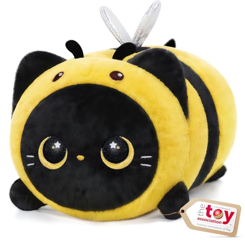 Mewaii Schwarze Katze Biene Plüschkissen 40CM Weiches Kawaii Kuscheltier für Kinder,Niedliches Katze Plüschtier,Perfektes Kuschelkissen und Geschenk Mewaii Schwarze Katze Biene Plüschkissen 40CM Weiches Kawaii Kuscheltier für Kinder,Niedliches Katze Plüschtier,Perfektes Kuschelkissen und Geschenk von Mewaii