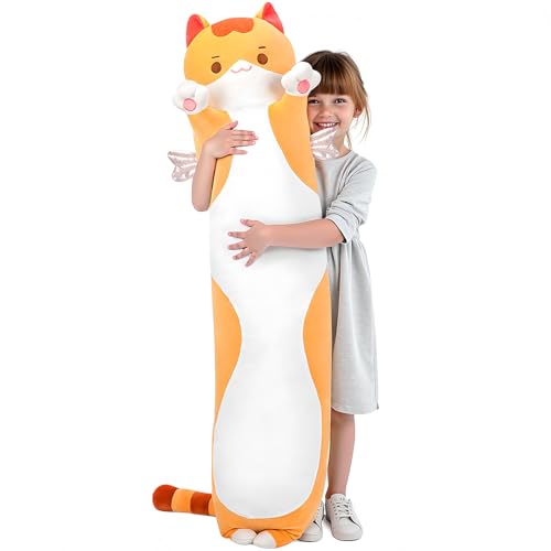 Mewaii 50CM Largo Gato de Peluche Almohada Suave de Gato de Animales Muñecas de Peluche Gato Almohada Juguetes Regalo para Niños von Mewaii