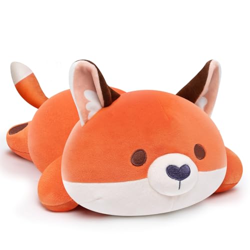 Mewaii Süßes Fuchs Plüschkissen,Kawaii-Plüschtiere Rotfuchs Kuscheltiere,Squishy Plüschtiere,Kuschel Plüschkissen für Jungen und Mädchen von Mewaii