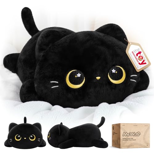 Mewaii Süßes Katze Plüschtiere Kawaii Plüschkissen Schwarze Katze Stofftiere Katzen Kuscheltier Matschige Plüschtiere für Boys & Girls von Mewaii