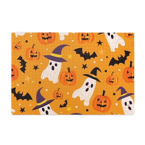 1000 Teile Puzzles für Erwachsene Halloween Hexenhut Geist Puzzles für Erwachsene 1000 herausfordernde Puzzlespiele von Mexpekil