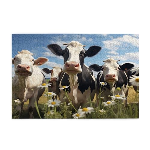 Mexpekil 1000 Teile Puzzles für Erwachsene Bauernhof Tier Kuh Gänseblümchen Holzpuzzles Herausfordernde Puzzlespiele für Jugendliche Geschenke Mexpekil 1000 Teile Puzzles für Erwachsene Bauernhof Tier Kuh Gänseblümchen Holzpuzzles Herausfordernde Puzzlespiele für Jugendliche Geschenke von Mexpekil