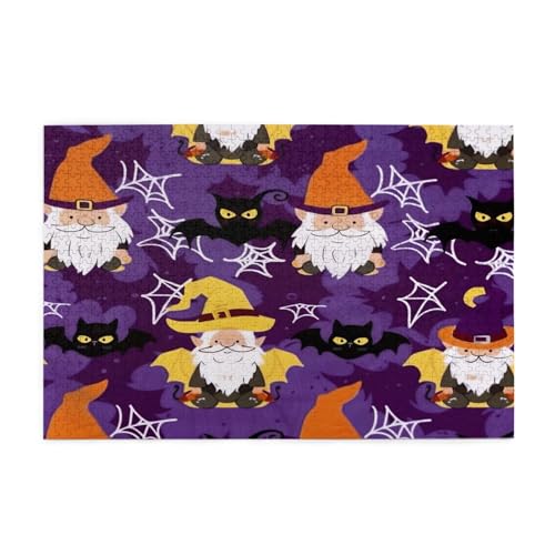 Mexpekil 1000 Teile Puzzles für Erwachsene Halloween Wichtel Fledermäuse Holzpuzzles Herausfordernde Puzzlespiele für Jugendliche Geschenke von Mexpekil