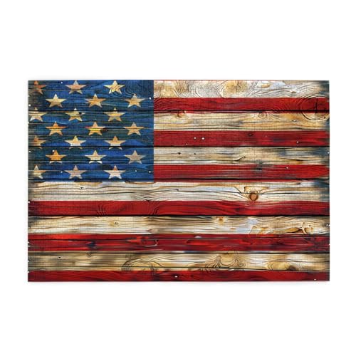 Mexpekil 1000 Teile Puzzles für Erwachsene Retro Holz Amerikanische Flagge Holzpuzzles Herausfordernde Puzzlespiele für Jugendliche Geschenke von Mexpekil