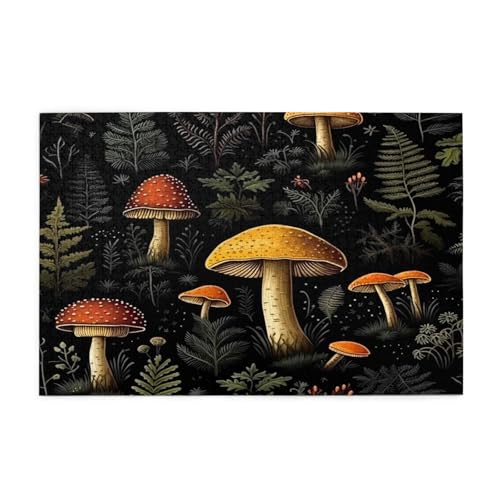 Mexpekil 1000 Teile Puzzles für Erwachsene Vintage Pilzblätter Holzpuzzles Herausfordernde Puzzlespiele für Jugendliche Geschenke von Mexpekil