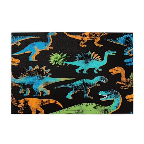 Mexpekil 1000 Teile Puzzles für Erwachsene Vintage Tropische Tiere Dinosaurier Holzpuzzles Herausfordernde Puzzlespiele für Jugendliche Geschenke von Mexpekil