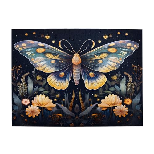 Mexpekil 500 Stück Puzzles für Erwachsene Magic Fantasy Schmetterling Floral Holzpuzzles Herausfordernde Puzzlespiele für Jugendliche Geschenke von Mexpekil