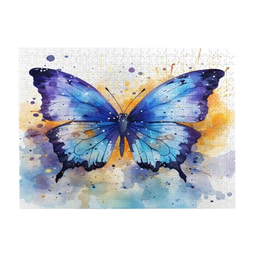 Mexpekil 500 Teile Puzzle für Erwachsene, Aquarell, Schmetterling, Tier, Holzpuzzle, herausfordernde Puzzle-Spiele für Teenager, Geschenke von Mexpekil