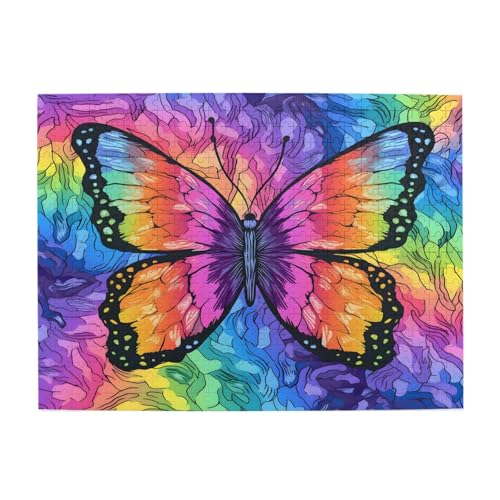 Mexpekil 500 Teile Puzzles für Erwachsene, bunt, Regenbogen-Schmetterling, Holzpuzzles, herausfordernde Puzzle-Spiele für Teenager, Geschenke von Mexpekil