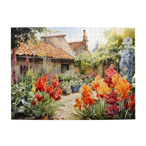 Mexpekil 500 Teile Puzzles für Erwachsene Bauernhaus Blume Floral Landschaft Holzpuzzles Herausfordernde Puzzlespiele für Jugendliche Geschenke von Mexpekil