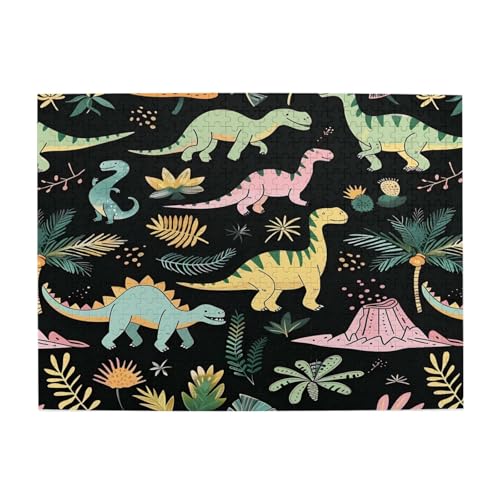 Mexpekil 500 Teile Puzzles für Erwachsene Dinosaurier Dino Palmblatt Holzpuzzles Herausfordernde Puzzlespiele für Jugendliche Geschenke von Mexpekil