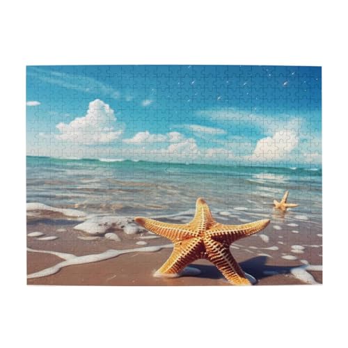 Mexpekil 500 Teile Puzzles für Erwachsene Meer Strand Seestern Holzpuzzles Herausfordernde Puzzlespiele für Jugendliche Geschenke von Mexpekil