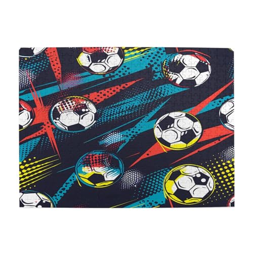 Mexpekil 500 Teile Puzzles für Erwachsene Retro Sport Fußball Holzpuzzles Herausfordernde Puzzlespiele für Jugendliche Geschenke von Mexpekil