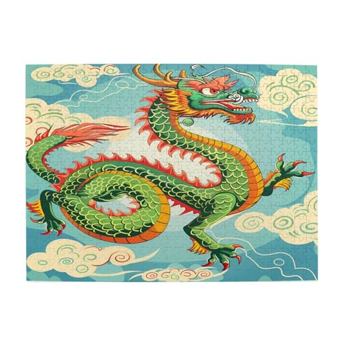 Mexpekil 500 Teile Puzzles für Erwachsene Troditional Chinesischer Drache Holzpuzzles Herausfordernde Puzzlespiele für Jugendliche Geschenke von Mexpekil