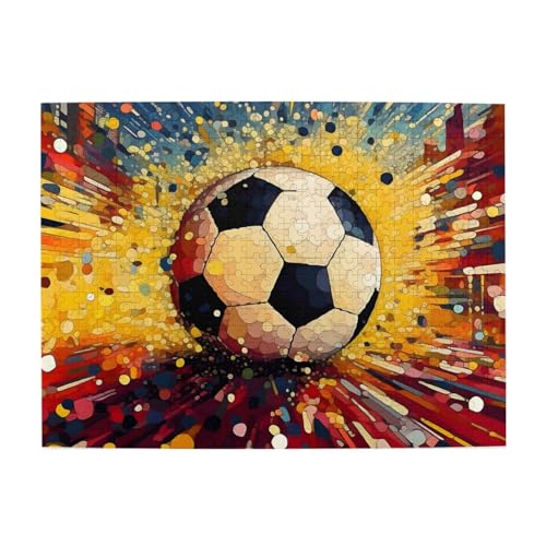 Mexpekil Art Football 500 Teile Puzzle für Erwachsene Holzpuzzles Erwachsene Puzzle Lernspiele für Erwachsene Geschenke Wohnkultur von Mexpekil