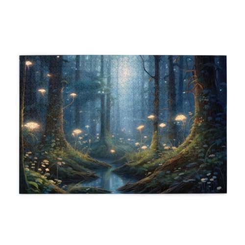 Mexpekil Art Forest River 1000 Teile Puzzle für Erwachsene Holzpuzzles Erwachsene Puzzle Lernspiele für Erwachsene Geschenke Wohnkultur von Mexpekil