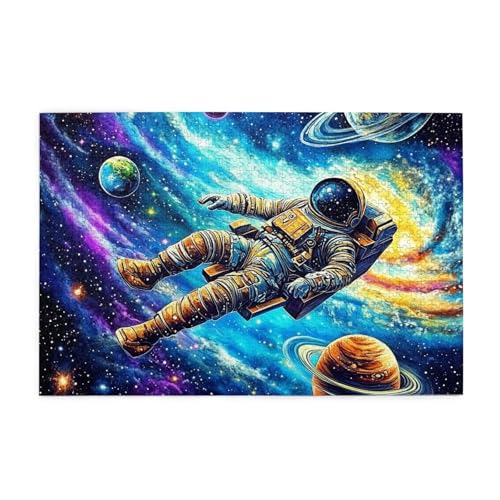 Mexpekil Astronaut Space Planets 1000 Teile Puzzles für Erwachsene Holzpuzzles Erwachsene Puzzle Lernspiele für Erwachsene Geschenke Wohnkultur von Mexpekil