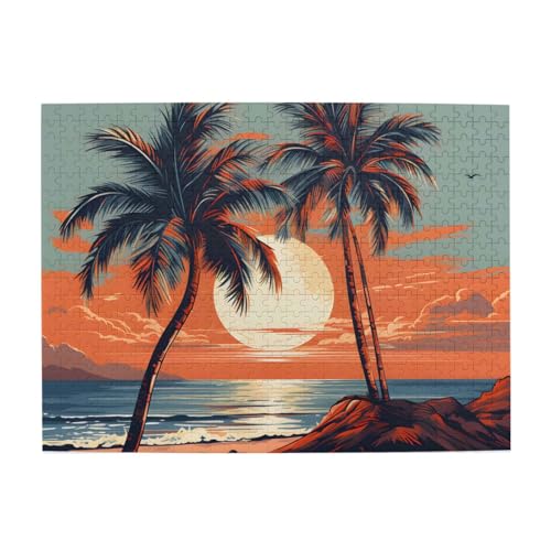 Mexpekil Beach Tree Scenery 500 Teile Puzzle für Erwachsene Holzpuzzles Erwachsene Puzzle Lernspiele für Erwachsene Geschenke Wohnkultur von Mexpekil