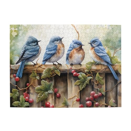 Mexpekil Birds on Board 500 Teile Puzzles für Erwachsene Holzpuzzles Erwachsene Puzzle Lernspiele für Erwachsene Geschenke Wohnkultur von Mexpekil