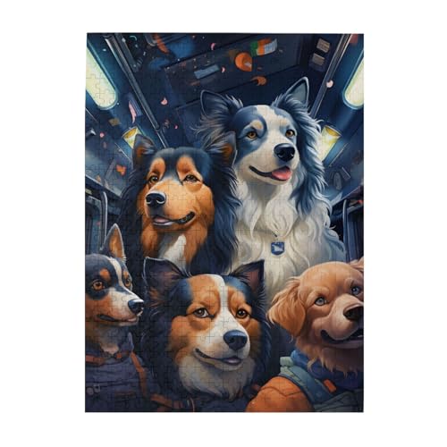 Mexpekil Coole Hunde 500 Teile Puzzles für Erwachsene Holzpuzzles Erwachsene Puzzle Lernspiele für Erwachsene Geschenke Wohnkultur von Mexpekil