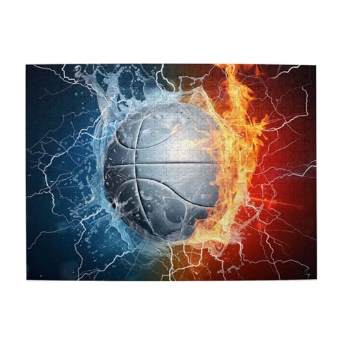 Mexpekil Feuer Wasserball 500 Stück Puzzle für Erwachsene Holzpuzzles Erwachsene Puzzle Lernspiele für Erwachsene Geschenke Wohnkultur von Mexpekil