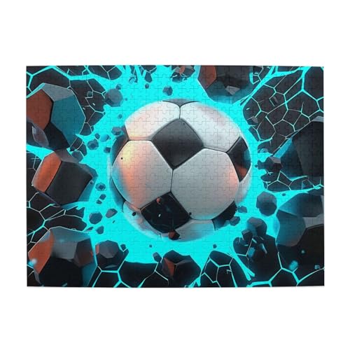 Mexpekil Fußball 500 Teile Puzzle für Erwachsene Holzpuzzles Erwachsene Puzzle Lernspiele für Erwachsene Geschenke Heimdekoration von Mexpekil