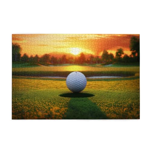 Mexpekil Golfplatzball 1000 Teile Puzzles für Erwachsene Holzpuzzles Erwachsene Puzzle Lernspiele für Erwachsene Geschenke Wohnkultur von Mexpekil