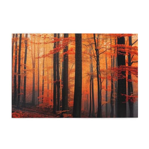 Mexpekil Herbstwald 1000 Teile Puzzles für Erwachsene Holzpuzzles Erwachsene Puzzle Lernspiele für Erwachsene Geschenke Wohnkultur von Mexpekil