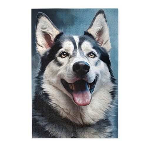 Mexpekil Husky 1000 Teile Puzzles für Erwachsene Holzpuzzles Erwachsene Puzzle Lernspiele für Erwachsene Geschenke Wohnkultur von Mexpekil