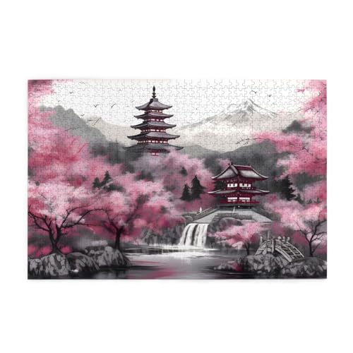 Mexpekil Japanische Seelenlandschaft, 1000 Teile Puzzles für Erwachsene, Holzpuzzles für Erwachsene, Puzzle, Lernspiele für Erwachsene, Geschenke, Heimdekoration von Mexpekil