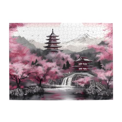 Mexpekil Japanische Seelenlandschaft, 500 Teile Puzzles für Erwachsene, Holzpuzzles für Erwachsene, Puzzle, Lernspiele für Erwachsene, Geschenke, Heimdekoration von Mexpekil