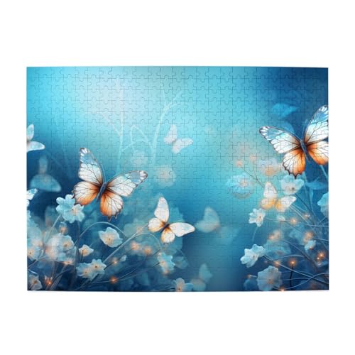 Mexpekil Kunst Floral Schmetterling 500 Teile Puzzle für Erwachsene Holzpuzzles Erwachsene Puzzle Lernspiele für Erwachsene Geschenke Wohnkultur von Mexpekil