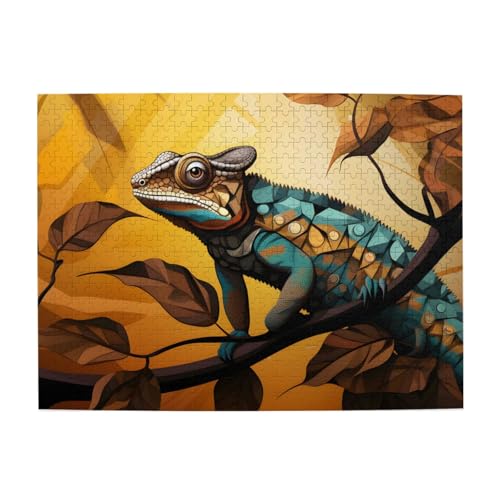 Mexpekil Lizard Tree Branches 500 Teile Puzzle für Erwachsene Holzpuzzles Erwachsene Puzzle Lernspiele für Erwachsene Geschenke Wohnkultur von Mexpekil