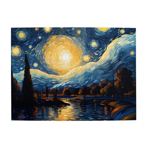 Mexpekil Malen Sternenhimmel 500 Teile Puzzles für Erwachsene Holzpuzzles Erwachsene Puzzle Lernspiele für Erwachsene Geschenke Wohnkultur von Mexpekil