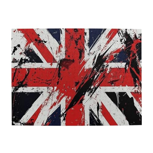 Mexpekil Puzzle mit UK-Flagge, 500 Teile für Erwachsene, Holzpuzzles, Erwachsenen-Puzzle, Lernspiele für Erwachsene, Geschenke, Heimdekoration von Mexpekil