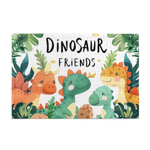 Mexpekil Puzzles für Erwachsene 1000 Teile Cartoon Dinsoaur Tier Dino Holzpuzzles Herausfordernde Puzzlespiele für Erwachsene Jugendliche Geschenke von Mexpekil