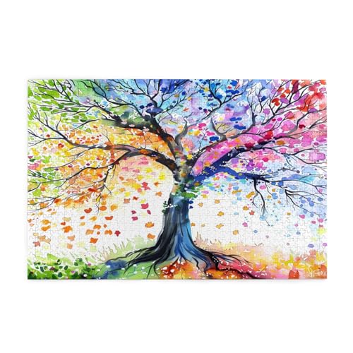 Mexpekil Puzzles für Erwachsene 1000 Teile Frühling Sommer Herbst Winter Baum Holzpuzzles Herausfordernde Puzzle-Spiele für Erwachsene Jugendliche Geschenke von Mexpekil