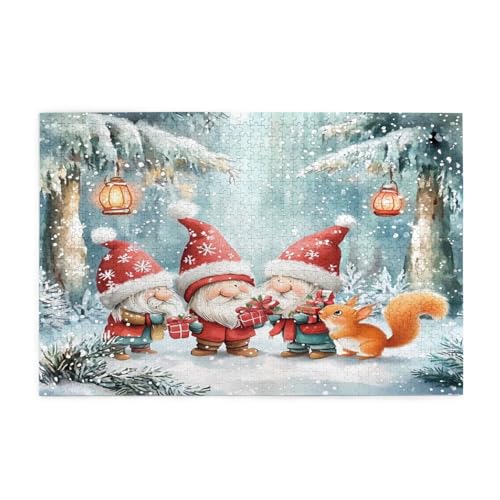 Mexpekil Puzzles für Erwachsene 1000 Teile Lustige Winter Weihnachtsbaum Zwerge Holzpuzzles Herausfordernde Puzzlespiele für Erwachsene Jugendliche Geschenke von Mexpekil