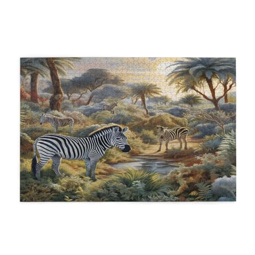 Mexpekil Puzzles für Erwachsene 1000 Teile Tier Zebra Holzpuzzles Herausfordernde Puzzlespiele für Erwachsene Jugendliche Geschenke von Mexpekil