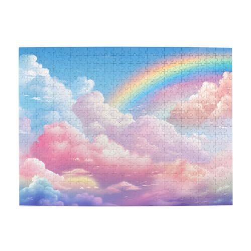 Mexpekil Rainbow Cloud 500 Teile Puzzle für Erwachsene Holzpuzzles Erwachsene Puzzle Lernspiele für Erwachsene Geschenke Wohnkultur von Mexpekil