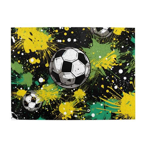 Mexpekil Soccer Ball Splash 500 Teile Puzzle für Erwachsene Holzpuzzles Erwachsene Puzzle Lernspiele für Erwachsene Geschenke Heimdekoration von Mexpekil