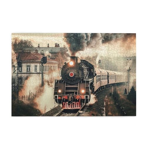 Mexpekil Train Travelling 1000 Teile Puzzles für Erwachsene Holzpuzzles Erwachsene Puzzle Lernspiele für Erwachsene Geschenke Wohnkultur von Mexpekil