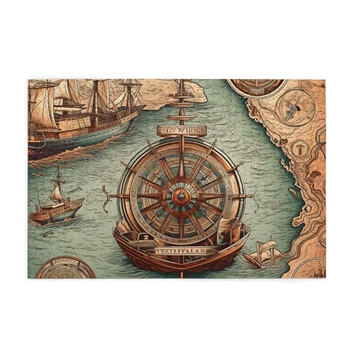 Mexpekil Vintage Anchor Boat 1000 Teile Puzzle für Erwachsene Holzpuzzles Erwachsene Puzzle Lernspiele für Erwachsene Geschenke Wohnkultur von Mexpekil