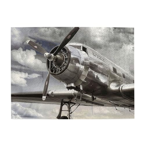 Mexpekil Vintage Flugzeug 500 Teile Puzzle für Erwachsene Holzpuzzles Erwachsene Puzzle Lernspiele für Erwachsene Geschenke Wohnkultur von Mexpekil