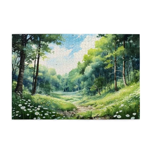 Mexpekil Waldlandschaft 1000 Teile Puzzle für Erwachsene Holzpuzzles Erwachsene Puzzle Lernspiele für Erwachsene Geschenke Wohnkultur von Mexpekil